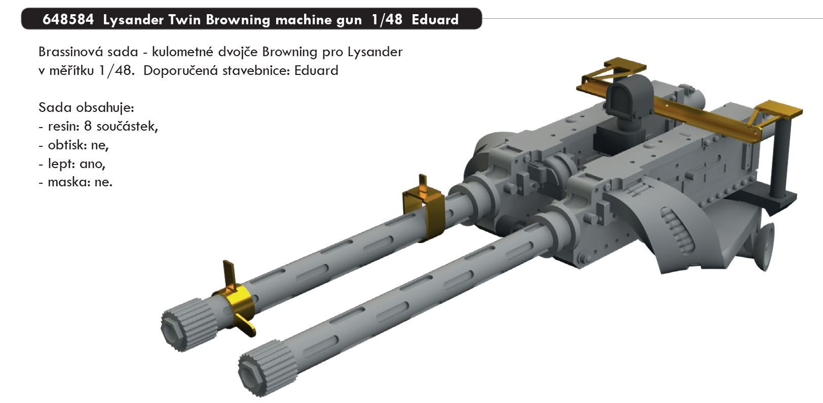 Fotografie 1/48 Lysander Twin Browning machine gun (EDUARD)