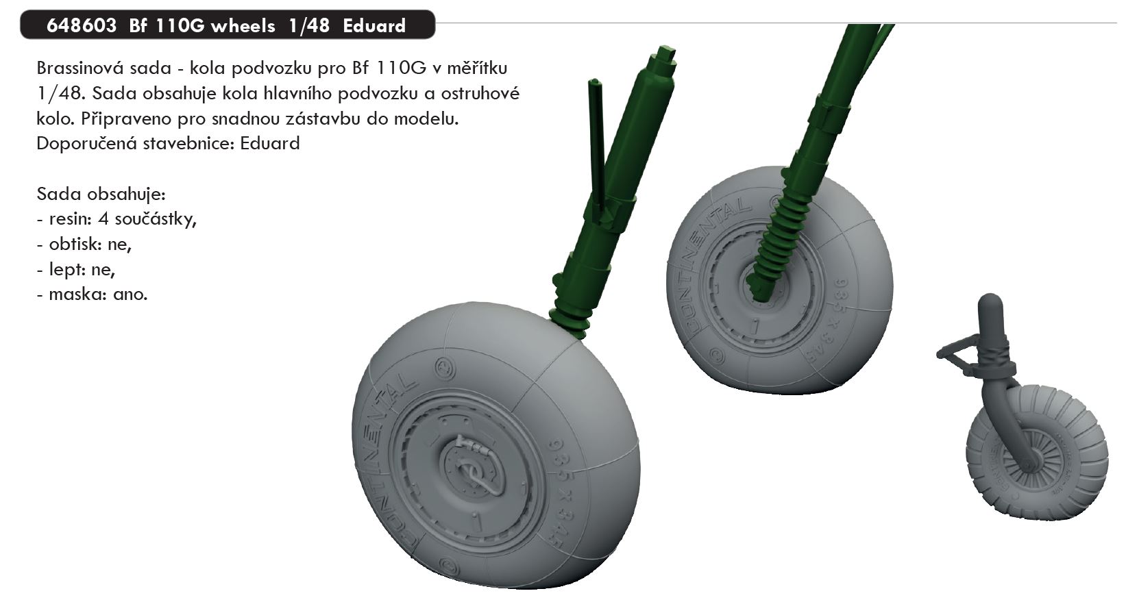 Fotografie 1/48 Bf 110G wheels (EDUARD)