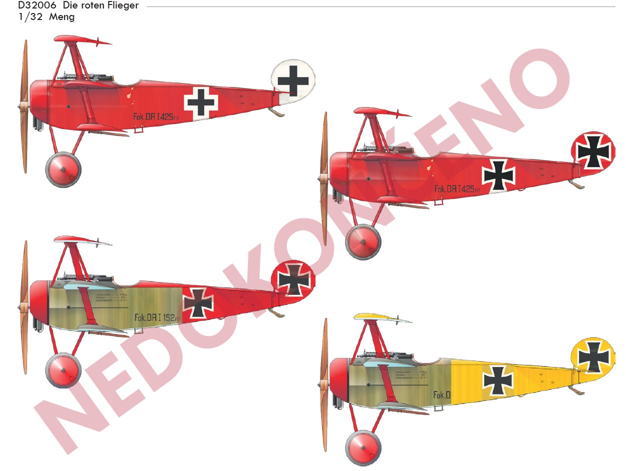 Fotografie 1/32 Die roten Flieger - Fokker Dr. I (MENG)