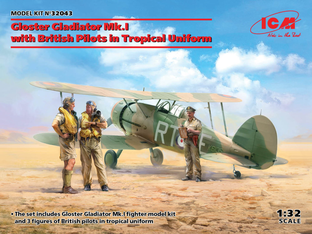 Fotografie 1/32 Gl.Gladiator Mk.I w/ Brit.Pilots Trop.Uniform