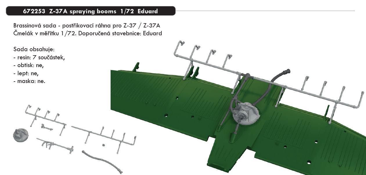 Fotografie 1/72 Z-37A spraying booms (EDUARD)