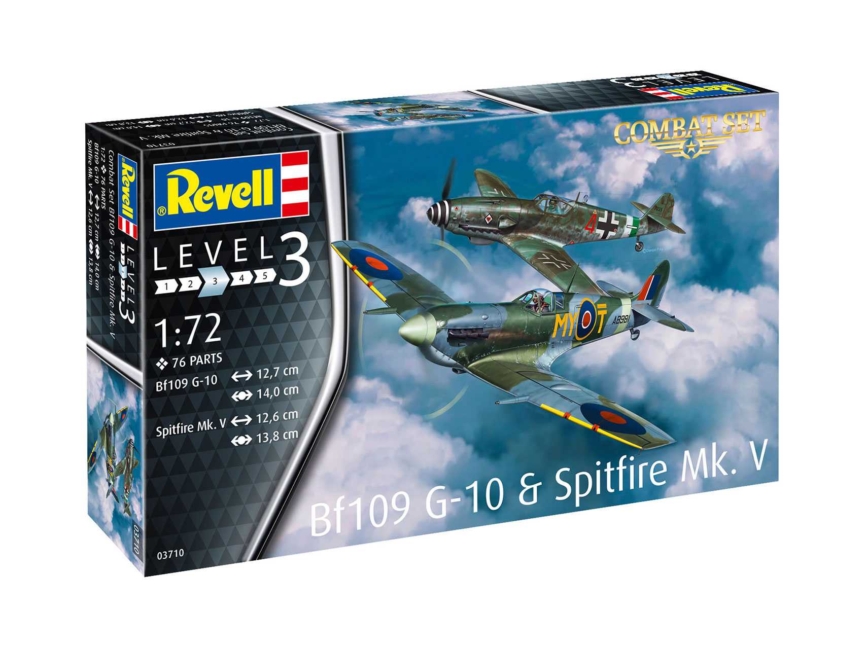 Fotografie ModelSet letadla 63710 - Bf109G-10 & Spitfire Mk.V (1:72) Revell