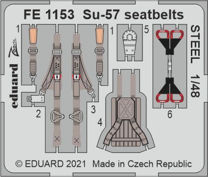 1/48 Su-57 seatbelts STEEL (ZVEZDA)
