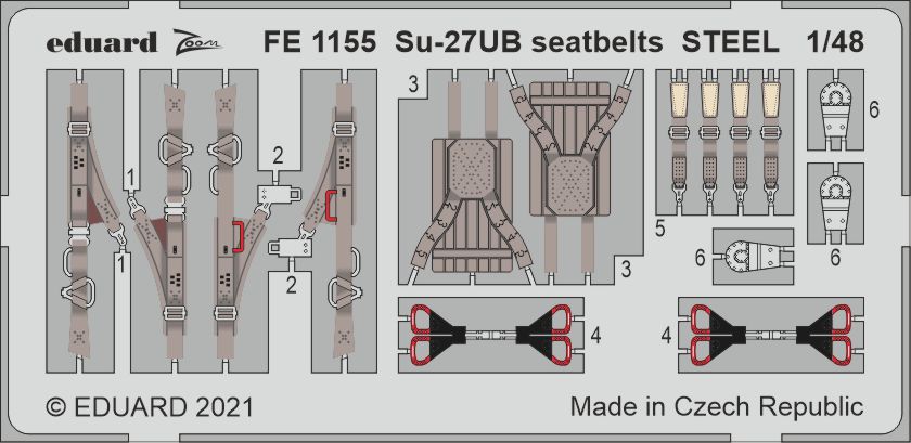 1/48 Su-27UB seatbelts STEEL (GREAT WALL HOBBY)
