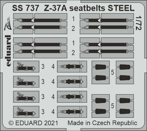 Fotografie 1/72 Z-37A seatbelts STEEL (EDUARD)