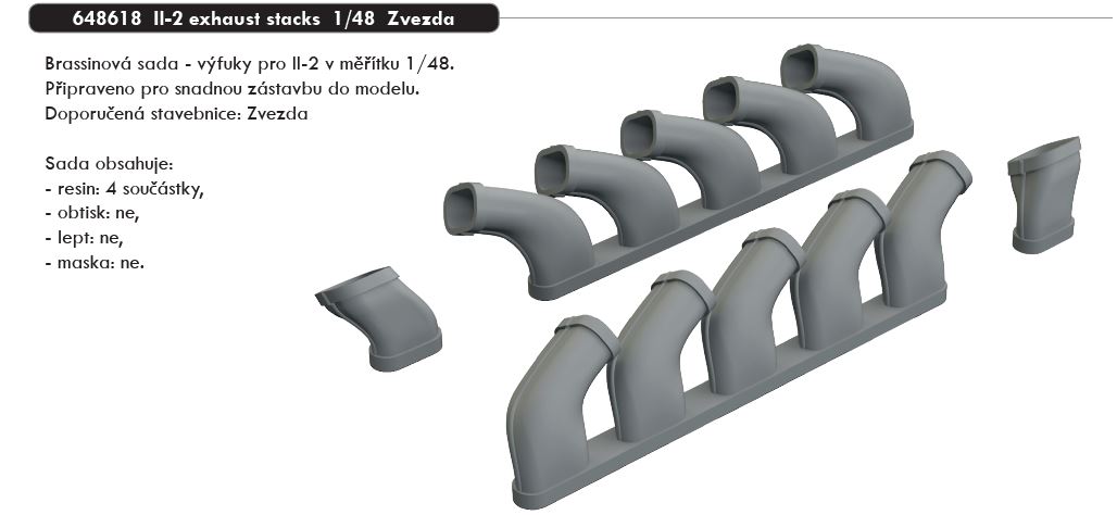 Fotografie 1/48 Il-2 exhaust stacks (ZVEZDA)