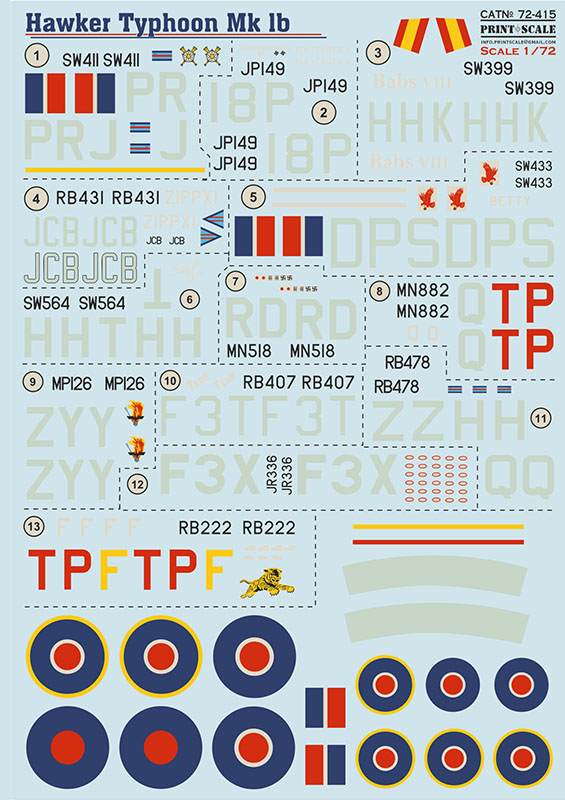 1/72 Hawker Typhoon Mk.Ib (wet decals)