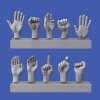 1/16 Assorted hands set No. 3
