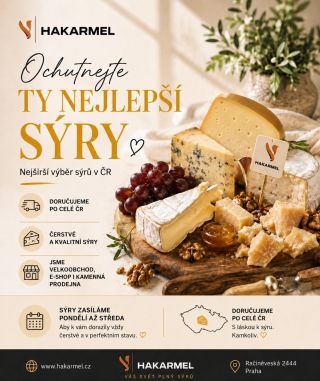 Ochutnejte sýry, které mají skutečný charakter. 🧀 V Hakarmelu najdete pečlivě vybrané sýry z celé Evropy – jemné, krémové,...
