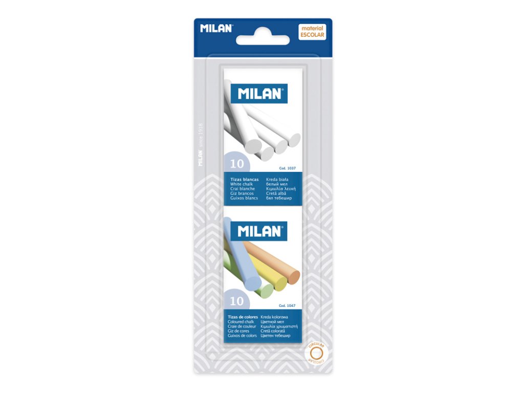 krieda milan gulata 10 ks biela 10 ks farebna blister