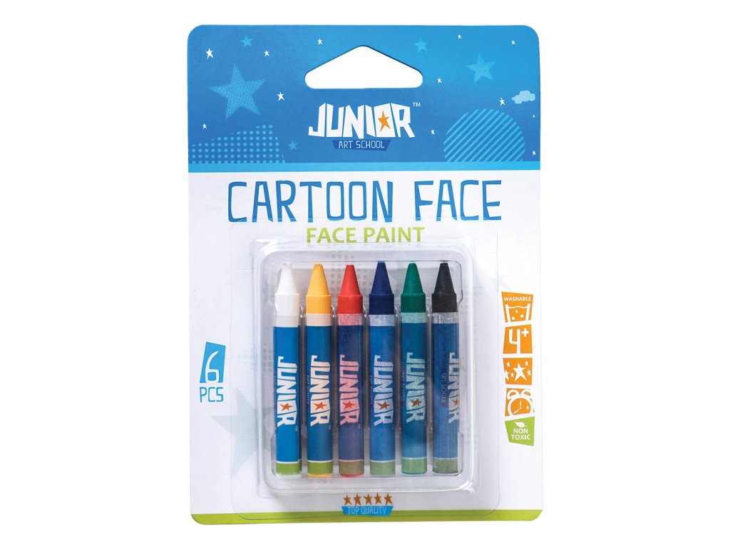 farby na tvar cartoon sada 6 ks blister