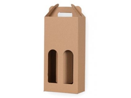 Krabička s okienkom 200x200x50 - hnedá