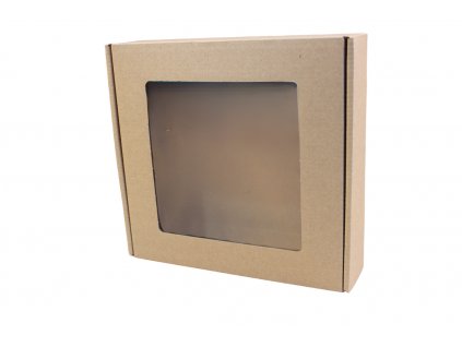 Krabička s okienkom 200x200x50 - hnedá (Balenie 50 ks balenie)
