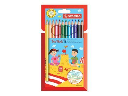 pastelky trojhranne stabilo trio hrube 12 ks roznych farieb