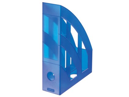stojan na casopisy classic modry transparent