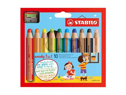 pastelky stabilo woody 3 v 1 farbicka vodovka voskovka 10 ks struhadlo
