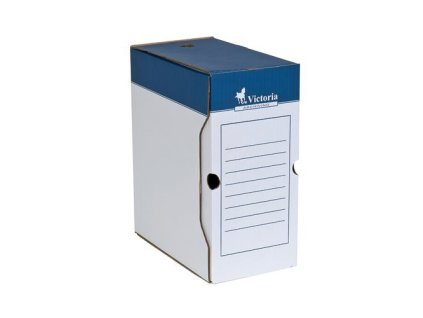 archivny box a4 150 mm karton victoria modry biely