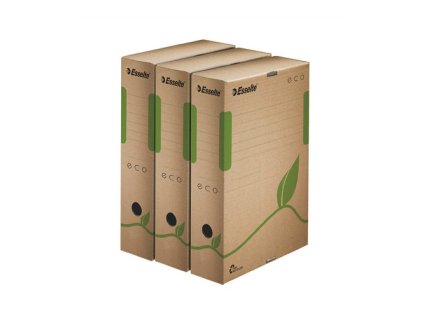 archivny box a4 80 mm recyklovany karton esselte eco hnedy