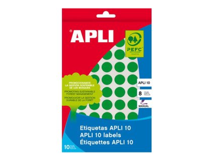 etikety okruhle priemer 10 mm rucne popisovatelne farebne apli zelene 1008 etikiet