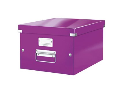 archivacna krabica a4 lakovy lesk leitz click store fialova