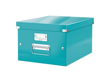 archivacna krabica a4 lakovy lesk leitz click store ladovo modra