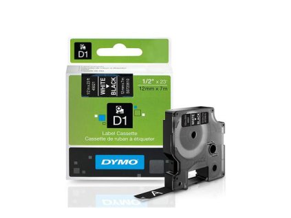 paska 12 mm x 7 m dymo d1 cierna biela