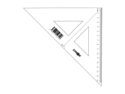pravitko trojuholnik s ryskou 16 cm transparentne volne balene