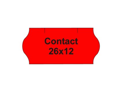 etikety cen contact 26x12 oble 1500 etikiet kotucik cervene