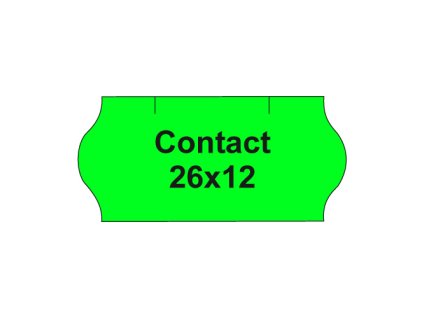 etikety cen contact 26x12 oble 1500 etikiet kotucik zelene