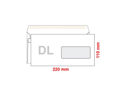 obalka dl 110x220 mm samolepiaca s okienkom 25 ks