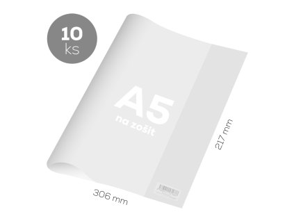 obal na zosit a5 pvc 306x217 mm hruby transparentny 10 ks