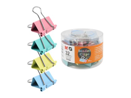 klip binder m g farebny 32 mm 24 ks