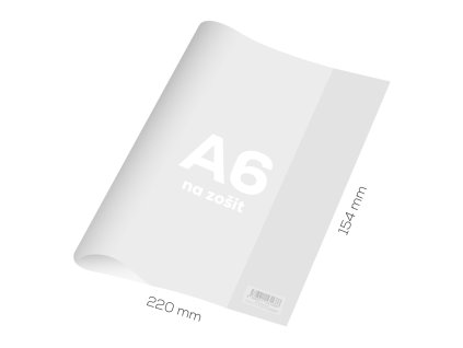 obal na zosit a6 pvc 220x154 mm hruby transparentny 1 ks