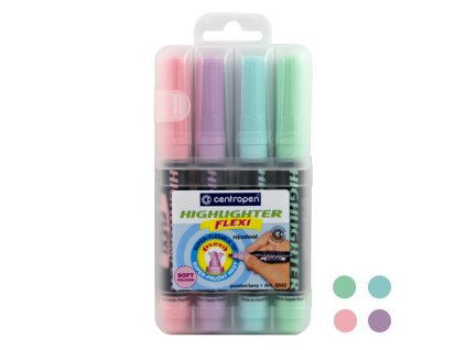 zvyraznovac centropen 8542 flexi pastel sada 4 ks