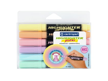 zvyraznovac centropen 8542 flexi pastel sada 6 ks