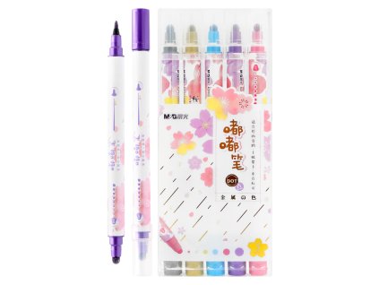 obojstranny popisovac m g sakura metalicke farby sada 5 ks