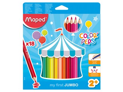 farebne ceruzky trojhranne maped jumbo color peps18ks