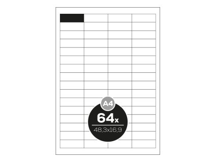 etikety top stick a4 100 ks 48 3x16 9 mm 64 etikiet biele