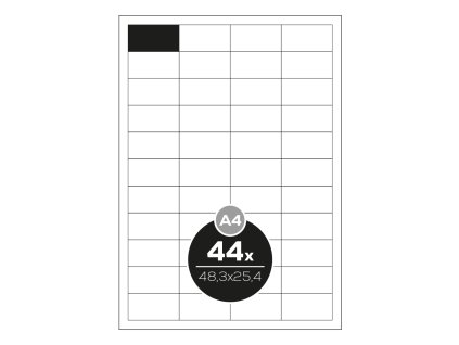 etikety top stick a4 100 ks 48 3x25 4 mm 44 etikiet biele