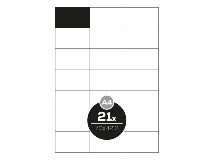 etikety top stick a4 100 ks 70x42 3 mm 21 etikiet biele
