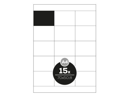 etikety top stick a4 100 ks 70x50 8 mm 15 etikiet biele