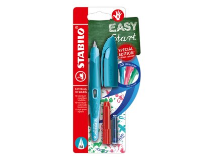 ergonomicke plniace pero pre pravakov stabilo s bombickou hrot m modre