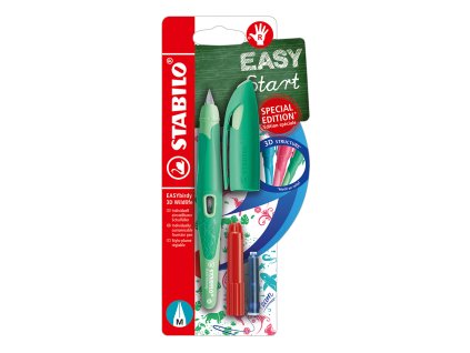 ergonomicke plniace pero pre pravakov stabilo s bombickou hrot m zelene