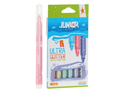 fixy junior ultra glitter pastelove farby sada 6 ks