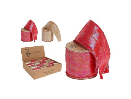 stuha dekoracna sirka 63 mm trblietava potlac 2 farby