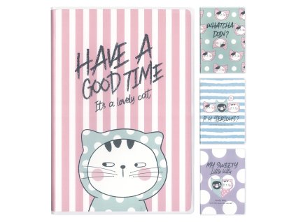 zosit linajkovy a5 m g 72 listovy s pvc obalom so many cats pastel 4 dizajny