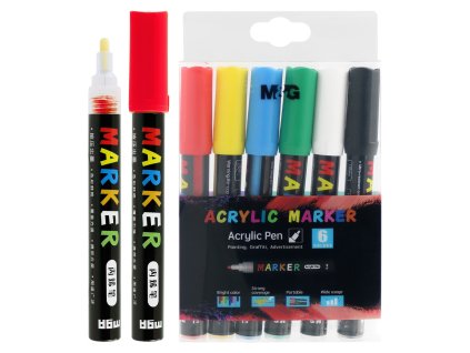 popisovac m g acrylic marker basic hrot 2 mm sada 6 ks