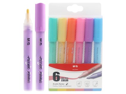 popisovac m g acrylic marker pastel hrot 2 mm sada 6 ks