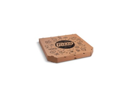skatula na pizzu mikrovlnita lepenka e6 kraft s potlacou 32 x 32 x 3 cm 100 ks