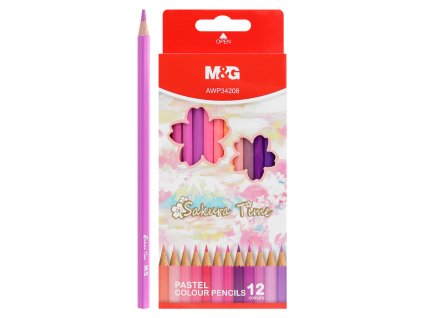 pastelky sesthranne m g sakura sada 12 jasnych fialovo purpurovych farieb